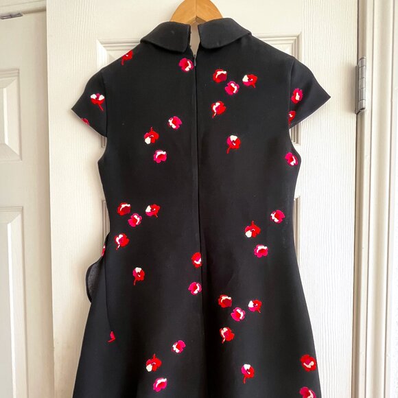 Kate Spade New York Florals Ruffle Dress, Peter Pan collar, cap sleeves, size 0 - Picture 2 of 9